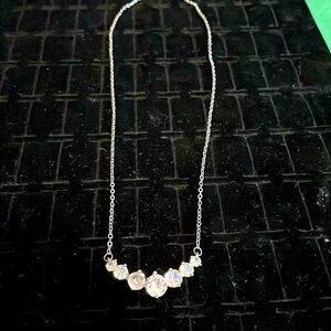 2.8ct moissanite silver plated copper necklace